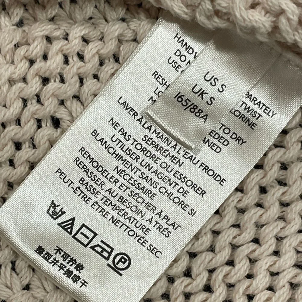 ~ Boho Free People Sm Sweater Loose Knit Cream We The Free Soft Beachy Tank